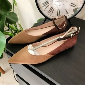 Genuine suede color block flats size 6
